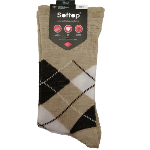 Wool-Soft-Top-Sock-Beige-Diamond