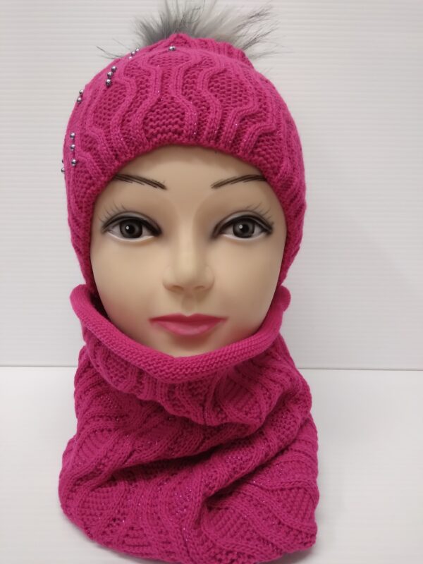 Cerise Hat / Snood set