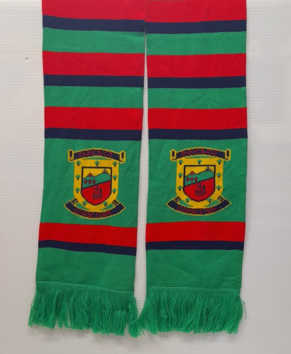 Mayo Jacquard Scarf Green/Red......6FT long - Image 2