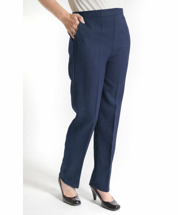 ladies elastic waist trousers navy