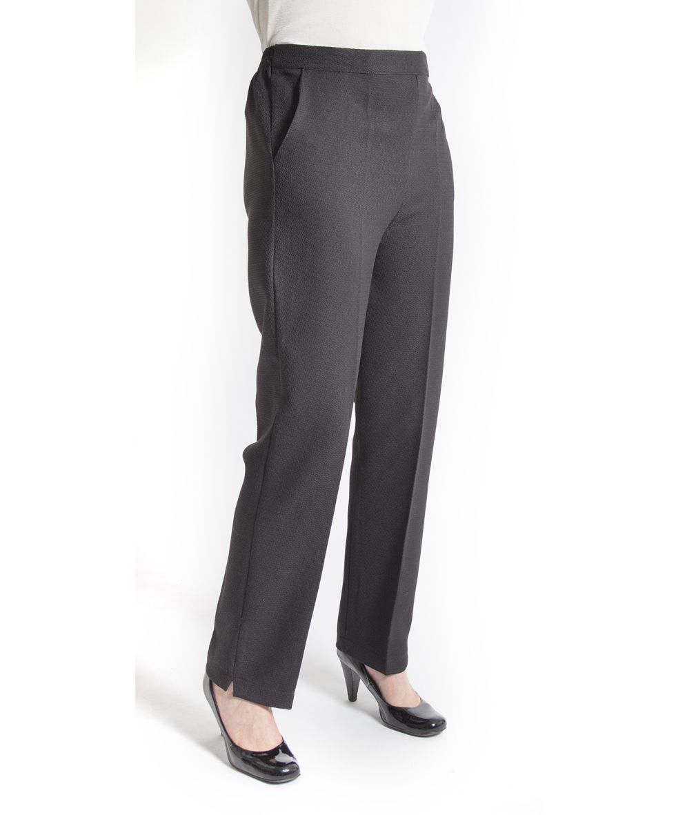 LADIES WOMENS HALF ELASTICATED WAIST WORK TROUSERS POCKETS PANTS PLUS SIZE  8-24