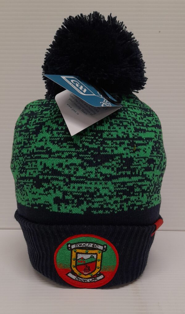 navy/green mayo bobble hat